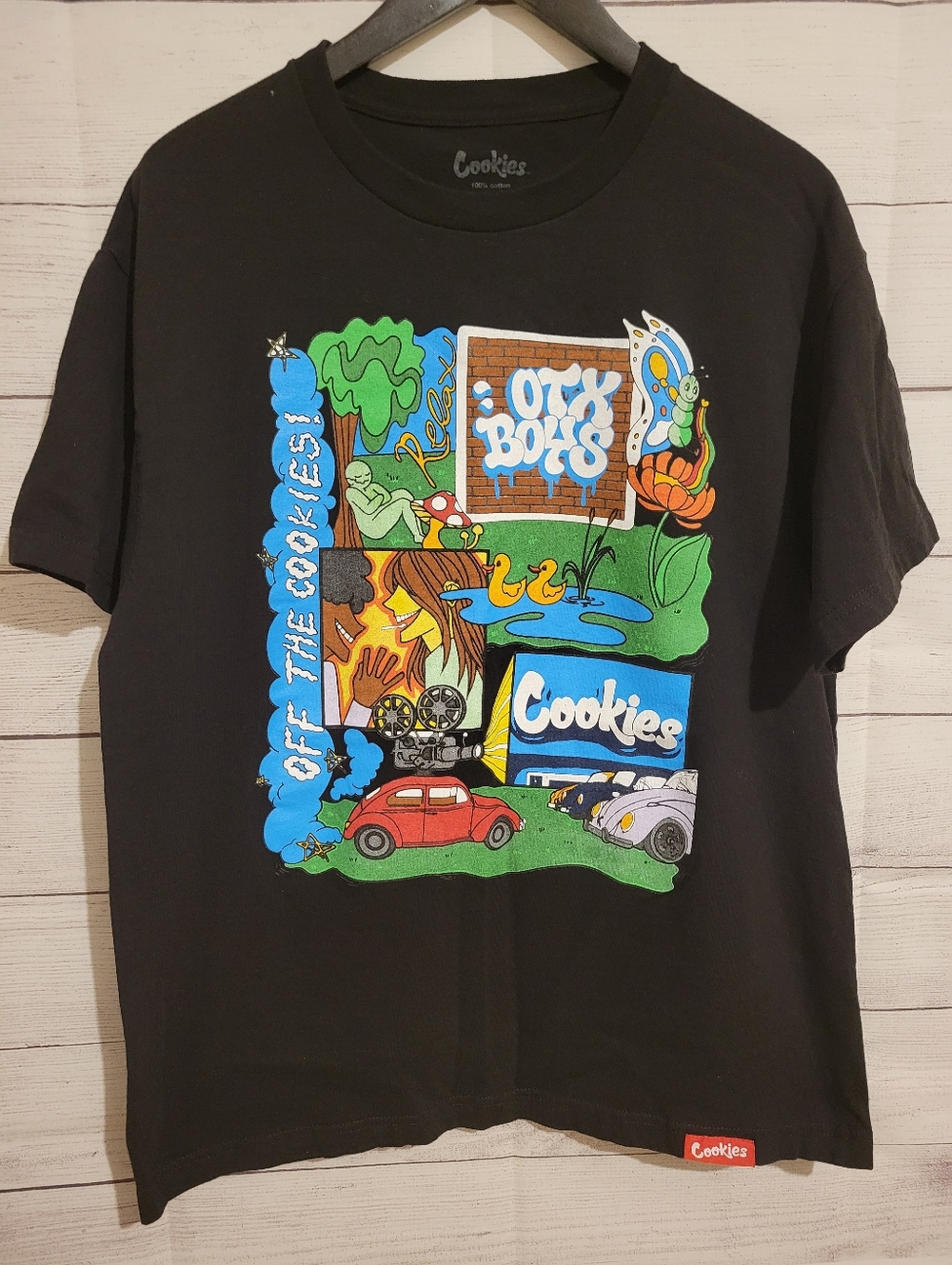 Cookies x OTXBOYZ Collage Black Streetwear Graphic T-Shirt Size Large